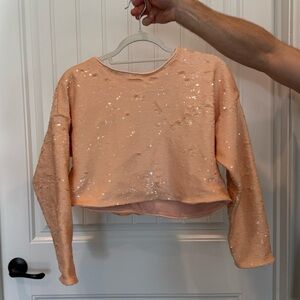 L’Academie The Lacey Crop Top in Nude
